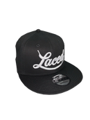 LACED PUFF STITCH HAT - BLACK & WHITE